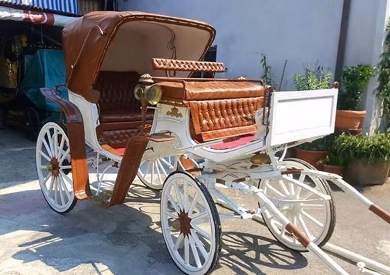 Casa Padrino Carrozza barocca trainata da cavalli bianco/marrone - Carrozza nuziale in stile barocco