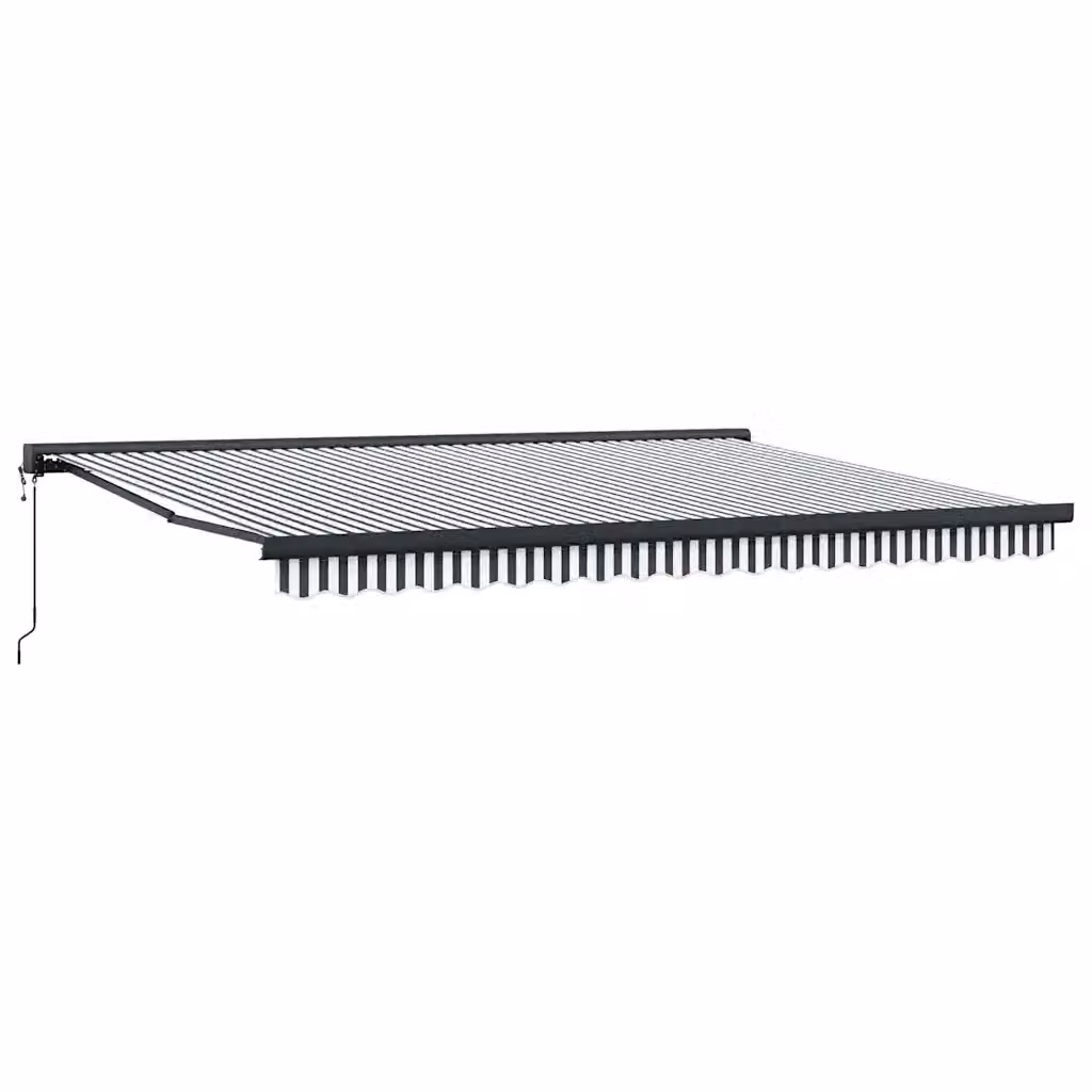 Tenda Retrattile vidaXL con Bracci Pieghevoli in Alluminio e Tessuto in Poliestere, Colore Antracite e Bianco, L: 4,5 m x P: 3 m – 2