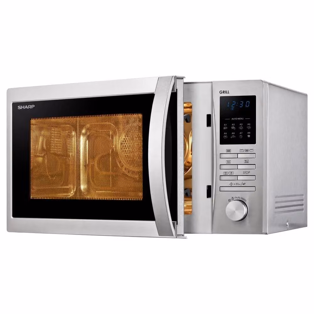 Microonde Sharp R722STWE con Grill, 25 Litri, 900 W, Inox Silver, L: 51,3 cm, P: 42,9 cm, H: 30,6 cm – 2