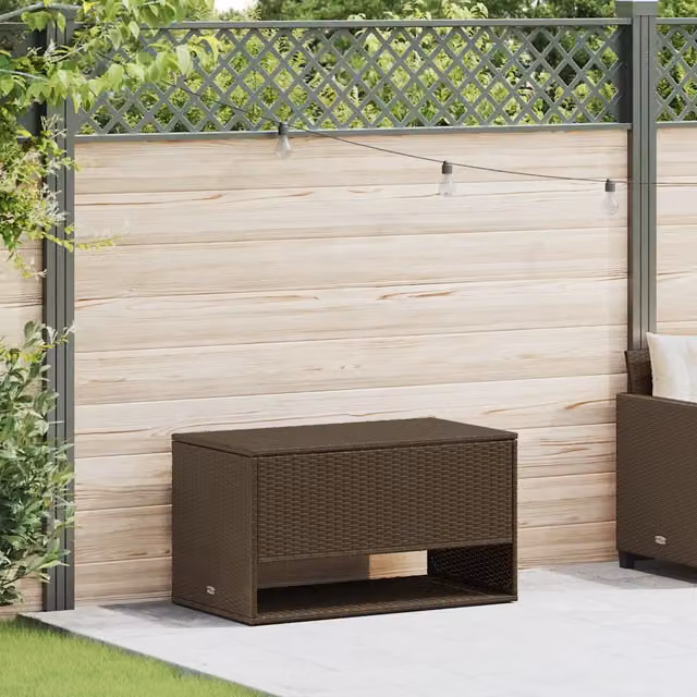 Scatola per cuscini da esterno vidaXL in rattan marrone L: 100 cm, P: 55 cm, H: 55,5 cm