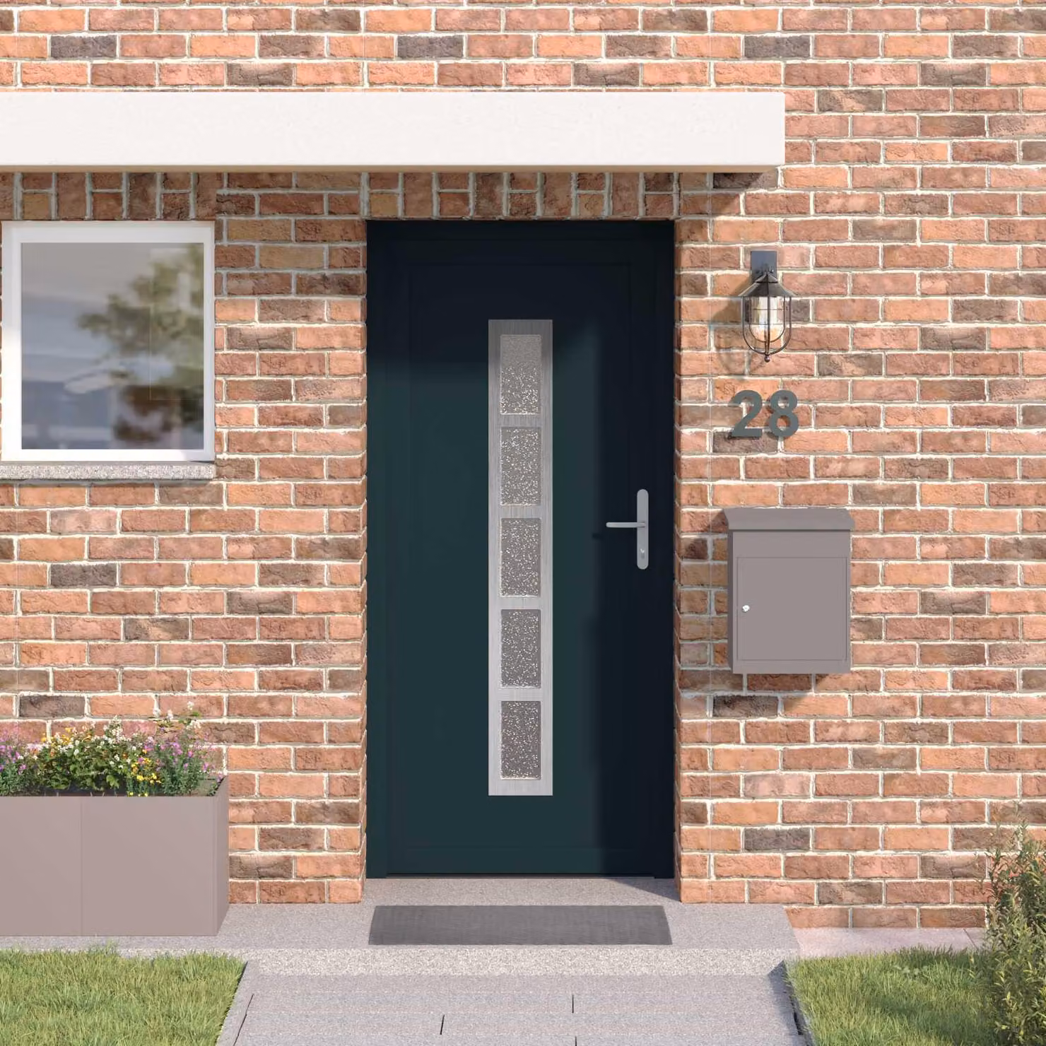 Porta anteriore antracite 98 x 200 cm in PVC