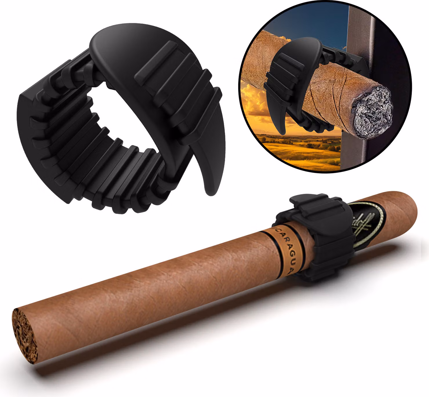 INF Clip Portasigari Magnetico in Silicone - Nero, Uso Esterno