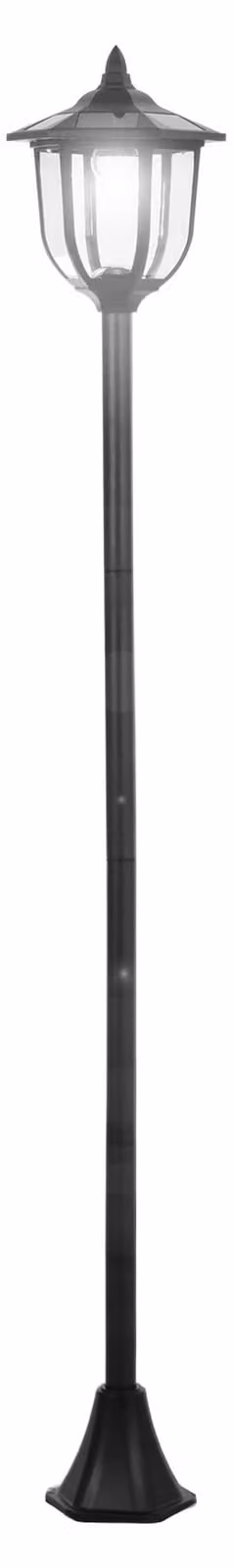 Moonbite, lanterna solare da giardino, 177 cm, 6 LED con effetto luce fiamma bianco freddo, sensore di luce con interruttore, grado di protezione IP44, plastica, colore nero