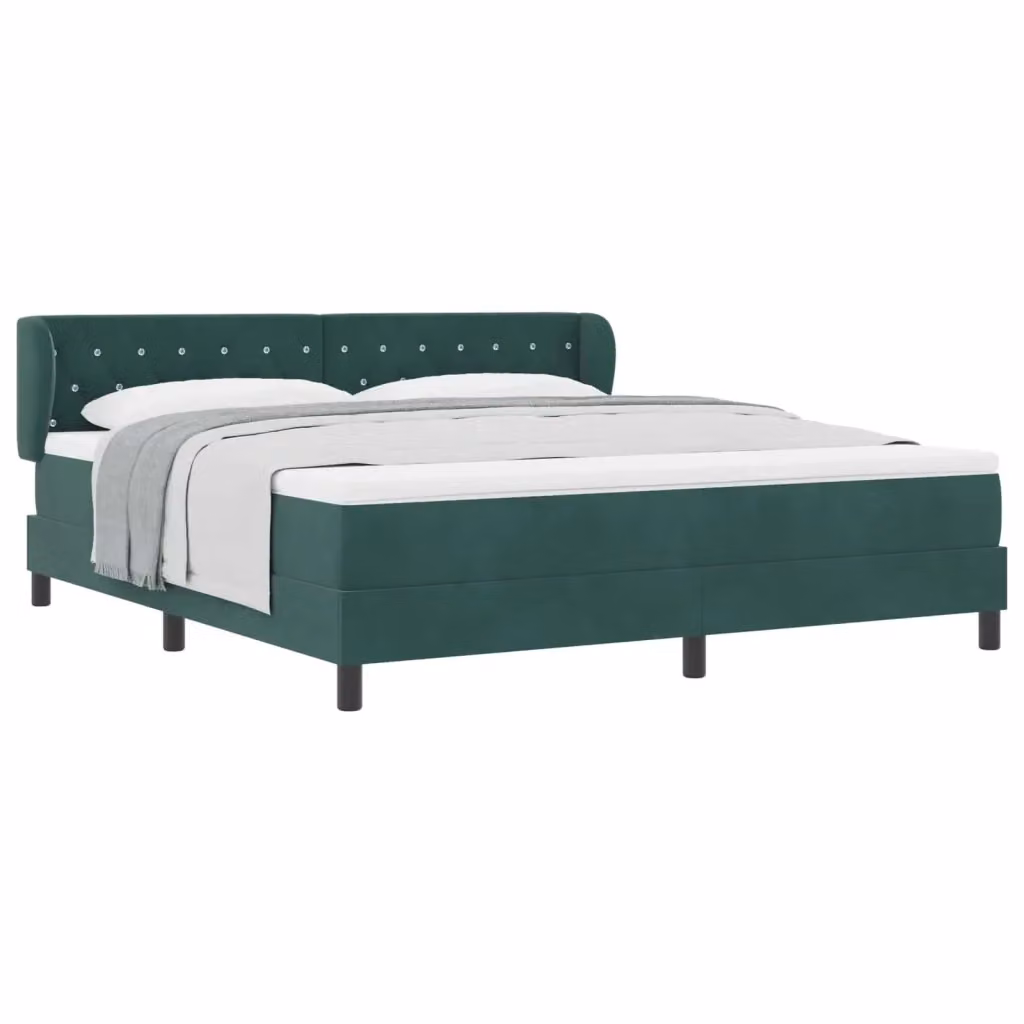 Letto a molle moderno vidaXL con testiera in velluto verde, L/P: 180 x 200 cm – 2