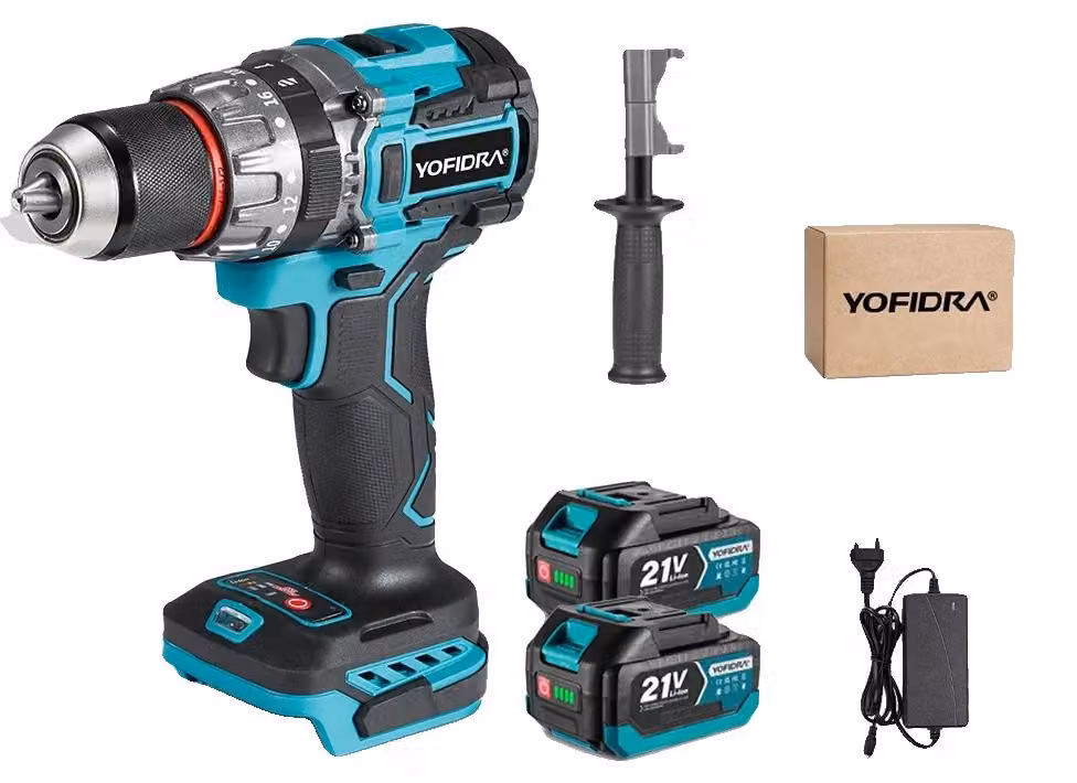 Trapano avvitatore a batteria, coppia di 700 Nm, 2 set di batterie