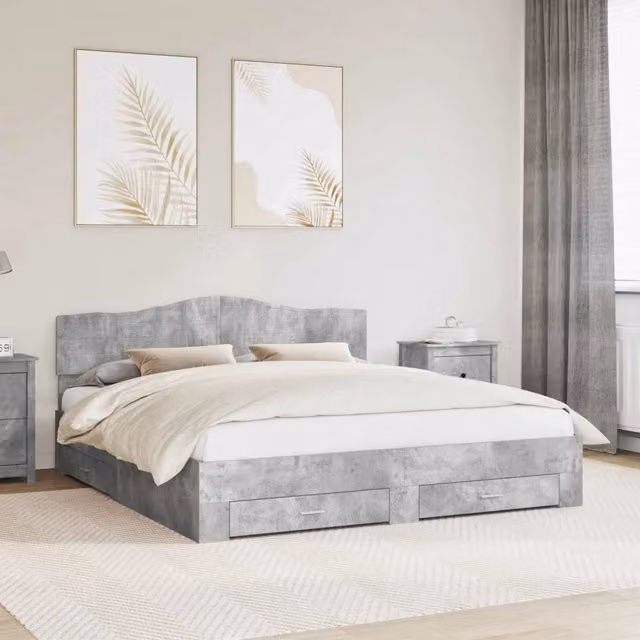 Struttura del letto con cassetto Grigio cemento 180 x 200 cm 3413162
