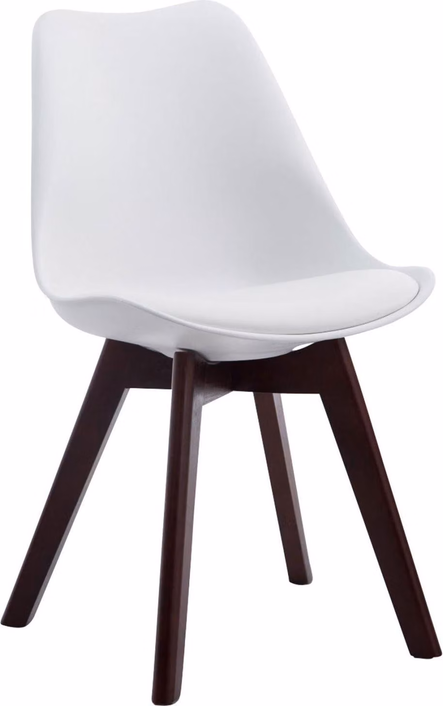 Sedia da sala da pranzo moderna - sedia da sala da pranzo - posizione di seduta confortevole | Colore: Bianco | Colore base: Noce