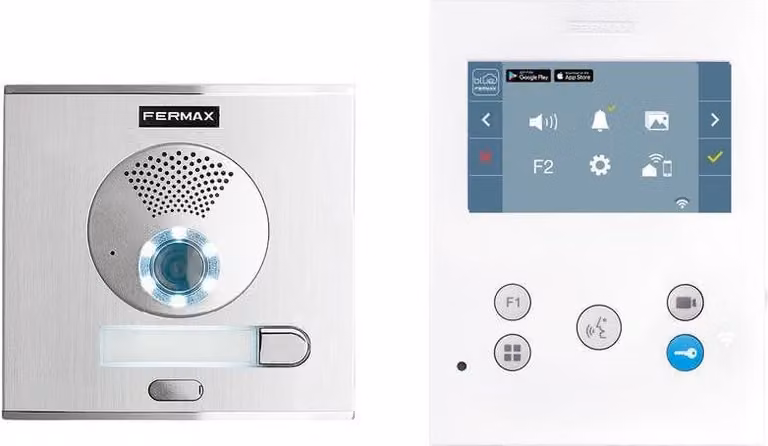 Set videocitofono automatico 1 campanello CITY VEO-XS 4.3" DUOX Plus WIFI 1L FERMAX 94511 Bianco
