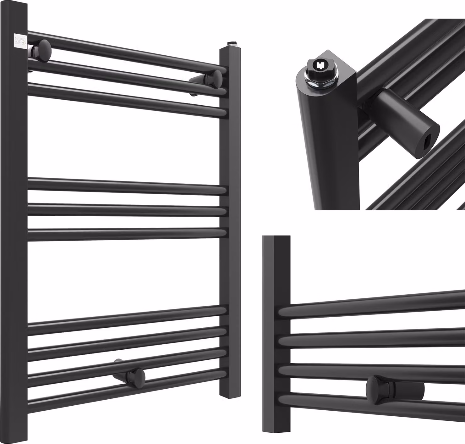 Granitan - Radiatore da bagno - Scaldasalviette - 50x70 cm - Nero - Scaldasalviette - PUERTO