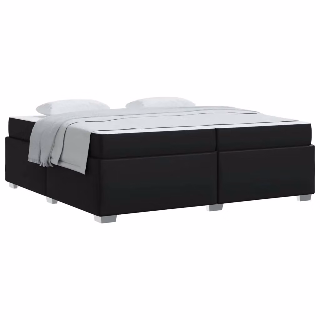 Struttura letto matrimoniale moderna vidaXL in ecopelle nera L/P/H: 200 x 200 x 33 cm – 2