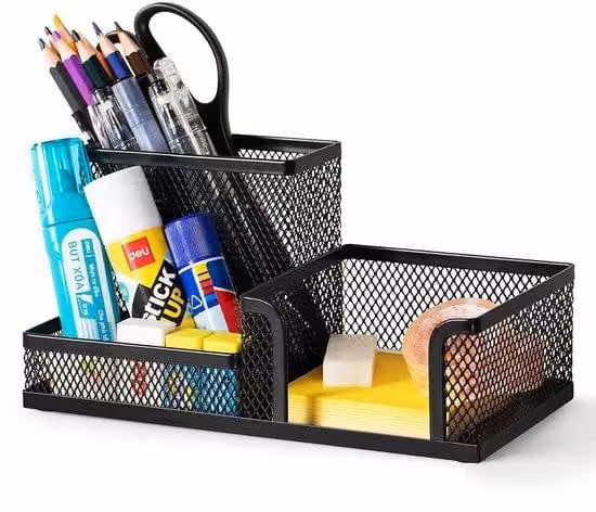 Organizer da scrivania in metallo - 7,87 x 3,94 x 3,85 pollici