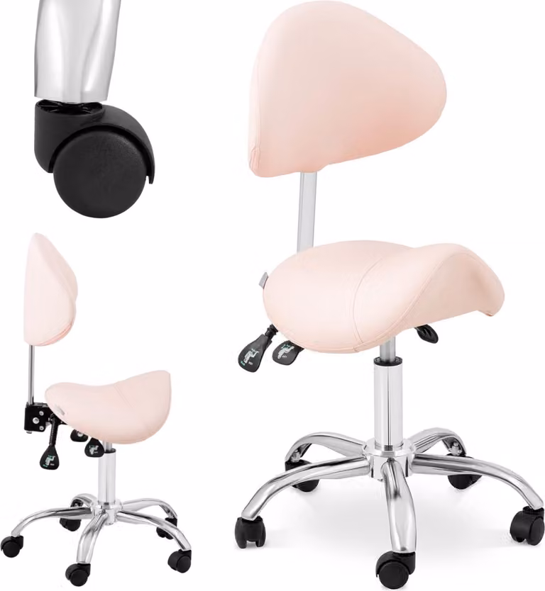 Sedia a sella Expondo physa - 51 - 65 cm - 150 kg - Rosa, argento