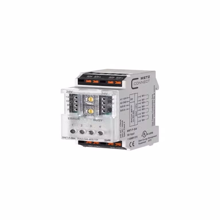 METZ CONNECT BMT-F-SI4 BACnet MS/TP, ingresso, 4 canali, RS-485, stato, IP20, IP40, 24 V