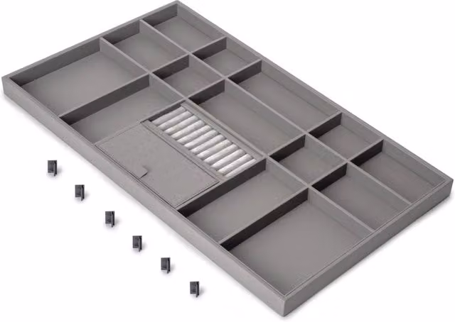 Cassetto organizzatore per armadi e cabine armadio Quartz di EMUCA, colore grigio