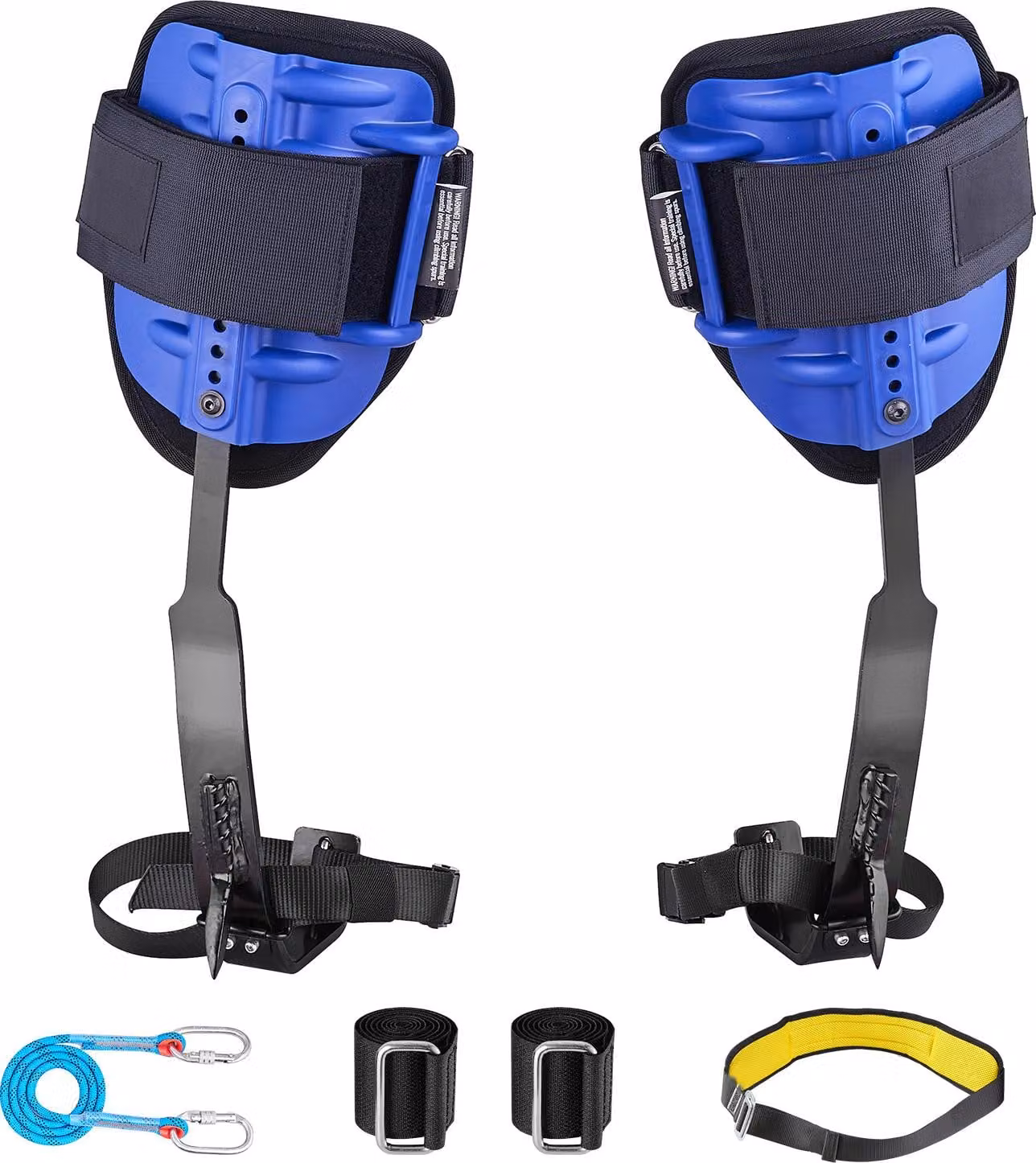 SucceBuy chiodi per arrampicata sugli alberi, attrezzatura da arrampicata regolabile con cinghie e cintura, portata 159 kg, robusti ramponi in acciaio, adatti per la cura degli alberi, la raccolta della frutta e la caccia, blu