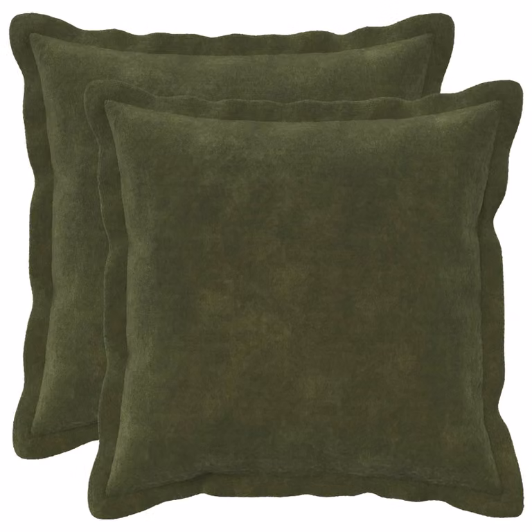 Set di 2 federe vidaXL HOUTEN verdi in microfibra, L 30 cm x P 30 cm