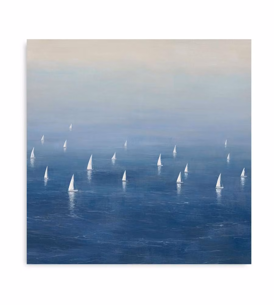 Domo Mea Dipinto Decorativo Su Tela - Barche a Vela - 45 x 45 cm