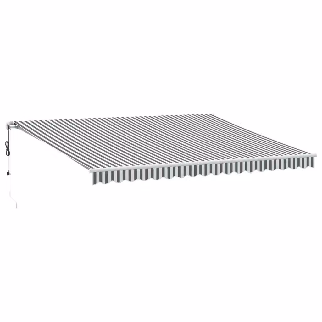 vidaXL Tenda Retrattile Automatica con LED e Telecomando, Antracite e Bianco, L 450 x P 350 cm – 2