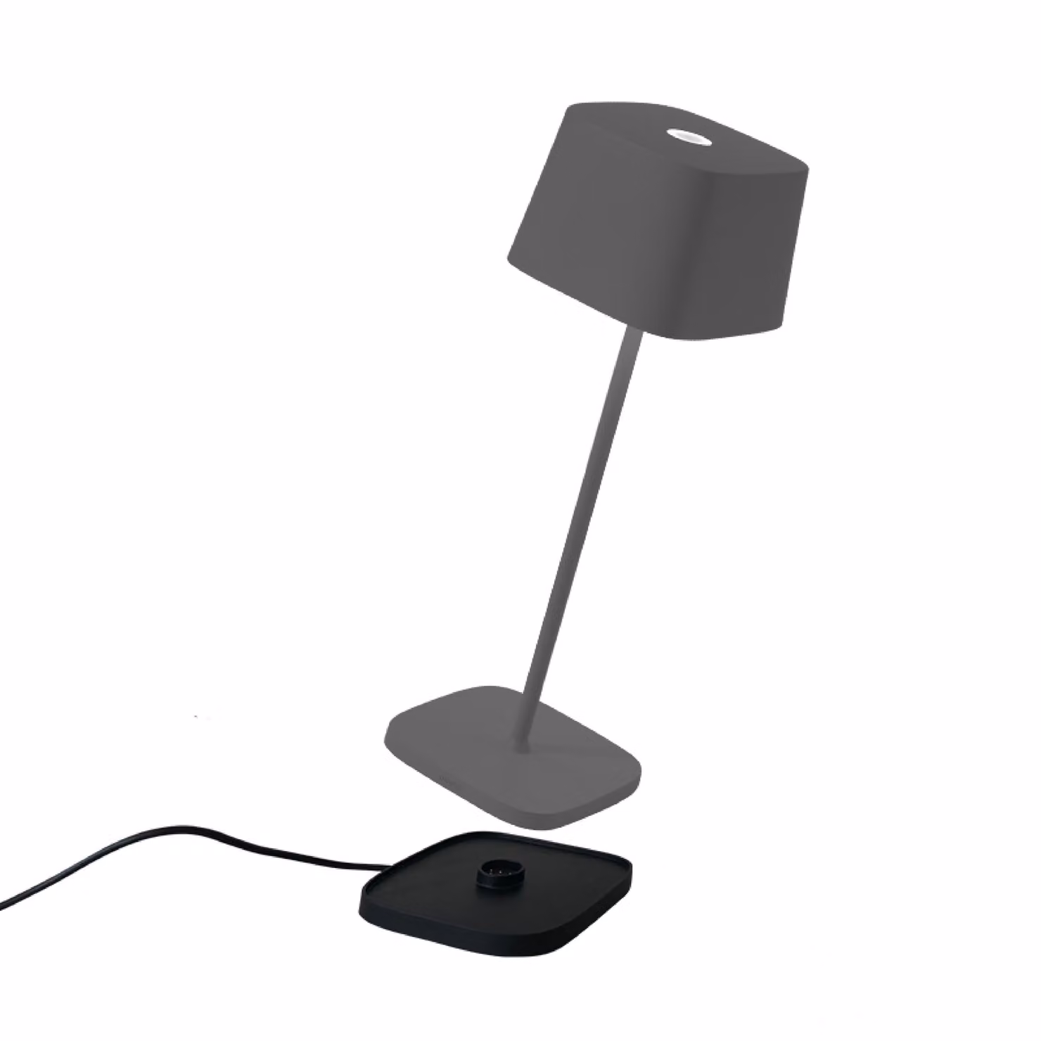 Zafferano Ofelia Mini Lampada da Tavolo - Lampada da esterno a LED ricaricabile - 30 cm - Grigio