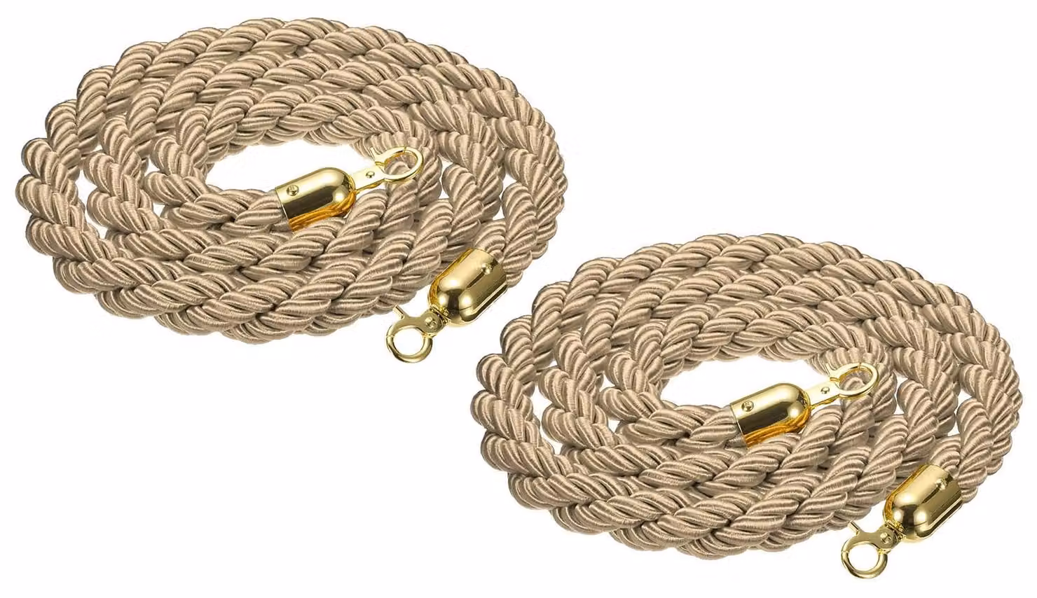 Corda di sicurezza con gancio, 2 pezzi, 2 metri, color champagne dorato