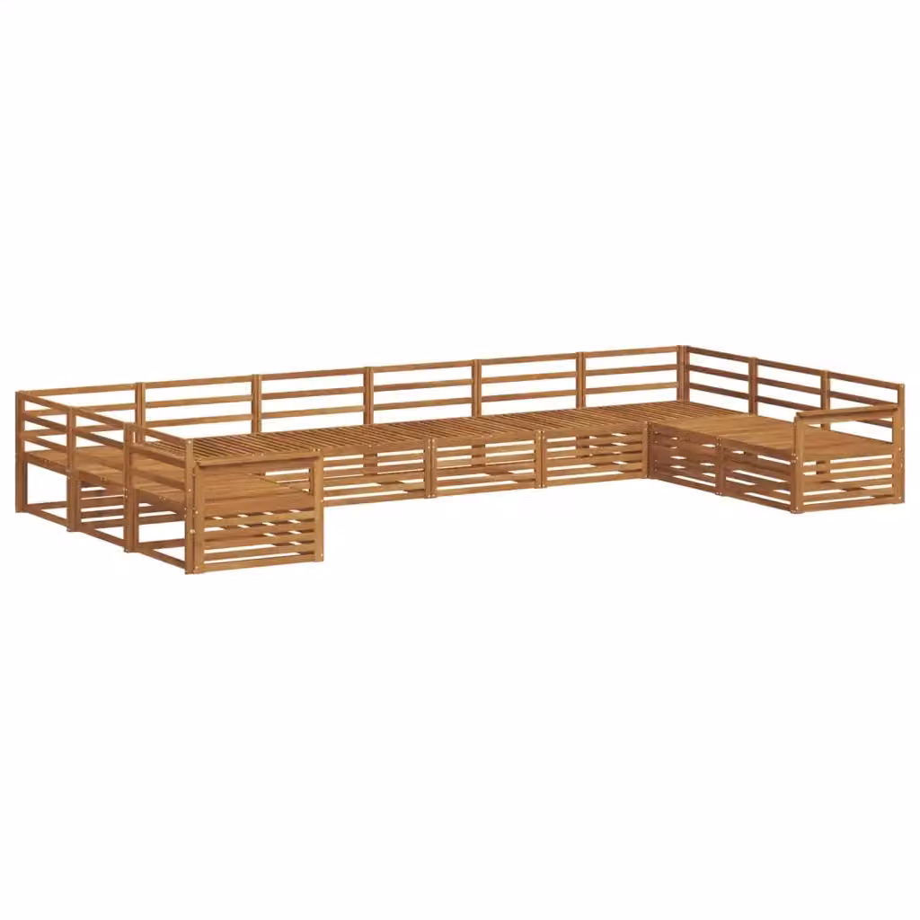Set di divani da giardino a L vidaXL in legno di acacia massello marrone con cuscini inclusi – 2