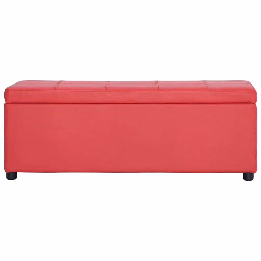 Panca con vano contenitore in similpelle rossa HELLOSHOP26, Larghezza: 116 cm – 2