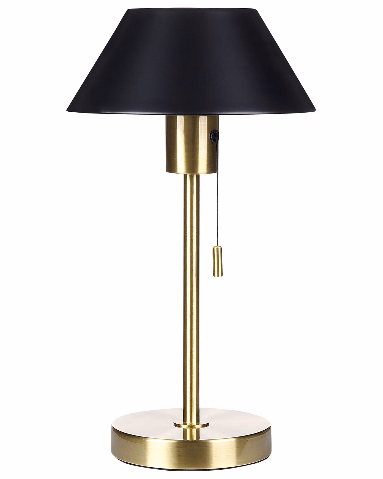 BELIANI Lampada da tavolo con paralume conico in ferro metallizzato nero e oro con interruttore illuminazione per ufficio moderna