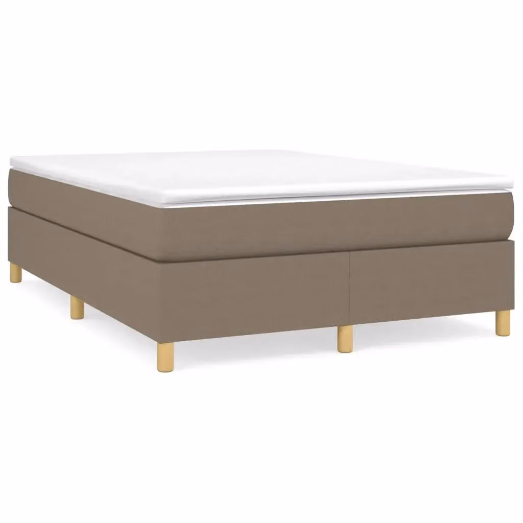 Letto Ibrido con Giroletto Imbottito e Materasso vidaXL in Tessuto Beige e Marrone L/P/H: 140 x 200 x 35 cm – 2
