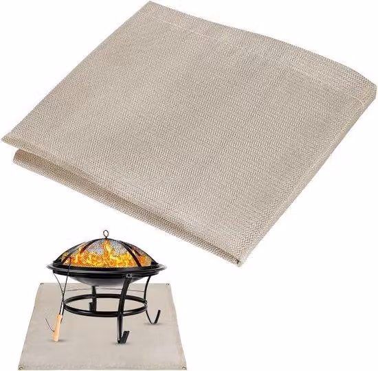 Tappetino ignifugo per barbecue 93 x 80 cm - Tappetino protettivo per pavimenti - Tappetino antincendio - Tappetino ignifugo per bracieri - Tappetino per barbecue e caminetti aperti - Tappetino da campeggio per esterni