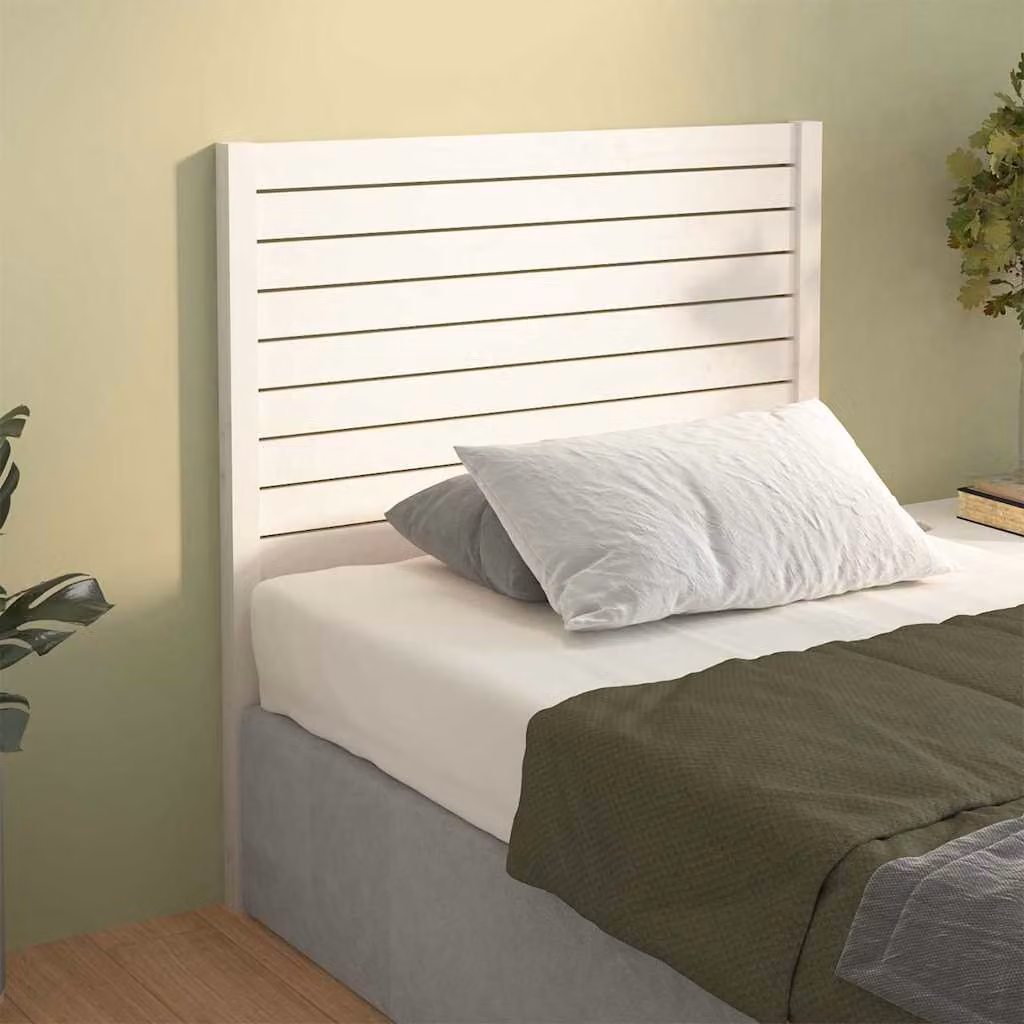 Testiera per letto vidaXL in legno massello di pino bianco, stile moderno, L 96 cm x P 4 cm x H 100 cm