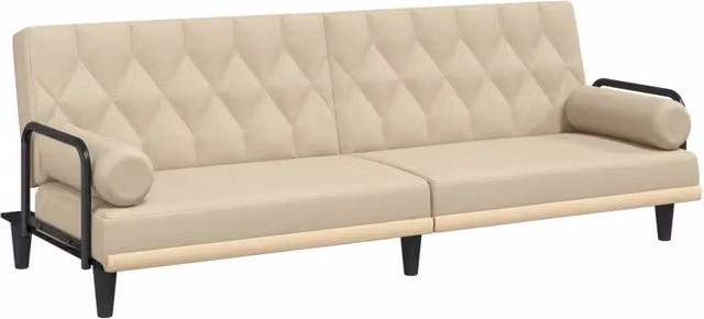 Divano letto | Sof¨¤ letto | Letto singolo con Braccioli Crema in Tessuto