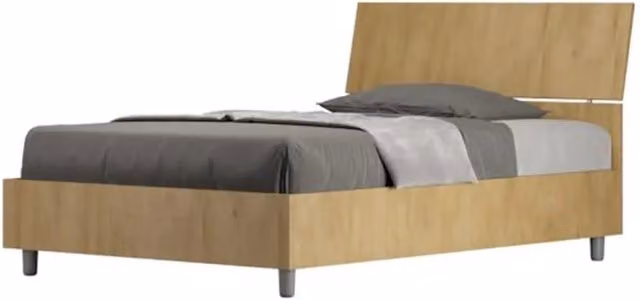 Letto una piazza e mezza contenitore 120x200 testata inclinata quercia Demas