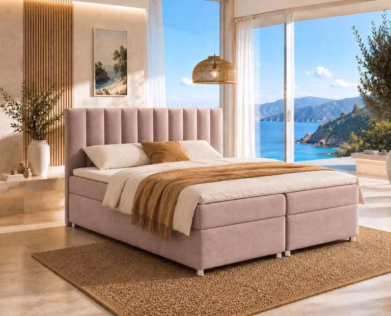 Best for Home letto a molle insacchettate con rete Trinity K-10 con nucleo a molle bonell incluso topper, con consegna, montaggio e smaltimento 180x200-rosa