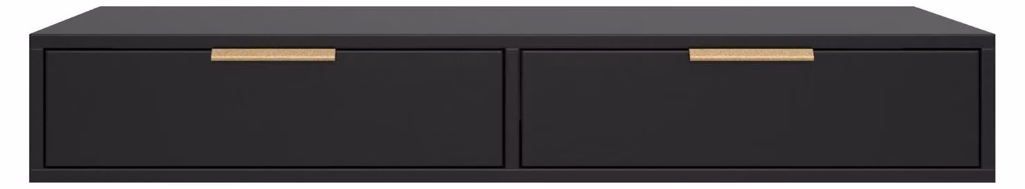 Selsey Vena - Comodino da trucco con 2 cassetti, nero, 110 cm