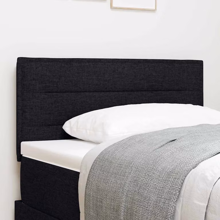 Testiera per letto moderna vidaXL in tessuto nero e legno di pino