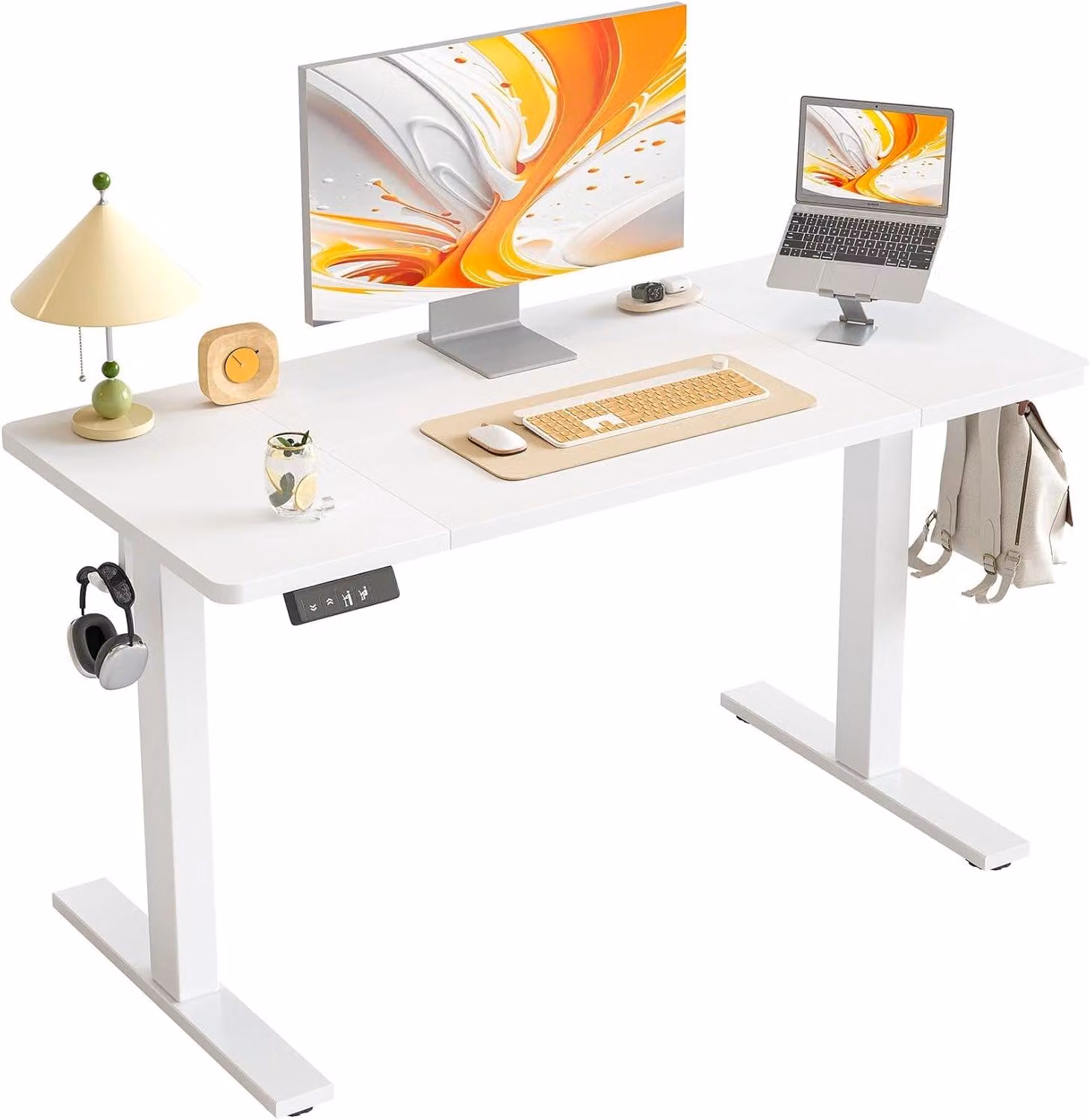 Scrivania Zit Sta - Scrivania regolabile elettricamente - Scrivania con altezza regolabile - Scrivania ergonomica - Scrivania bianca