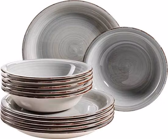 Set di portata - insieme di piatti per zuppe, grandi piatti per insalata, grande zuppiera, magnetron resistente, lavabile in forno a microonde, set di portata.