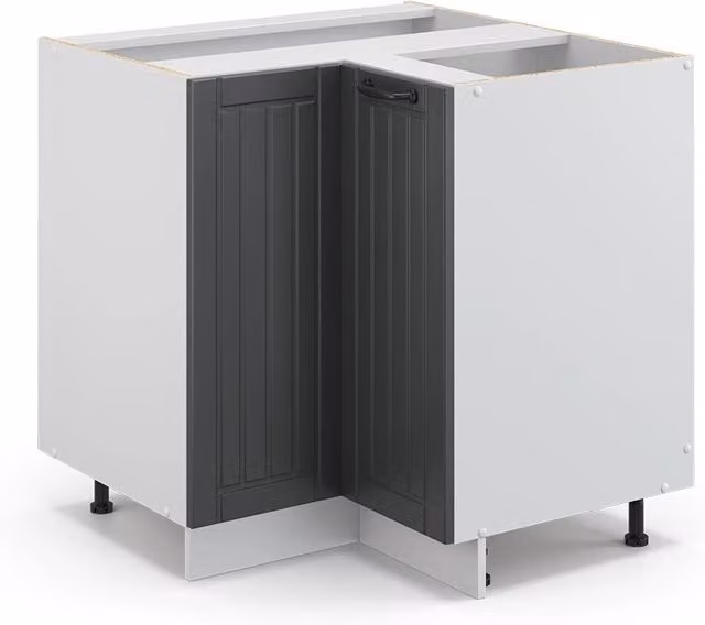 Mobile ad angolo cucina Fame-Line Antracite rustico/Bianco 80.5 cm senza piano di lavoro Vicco