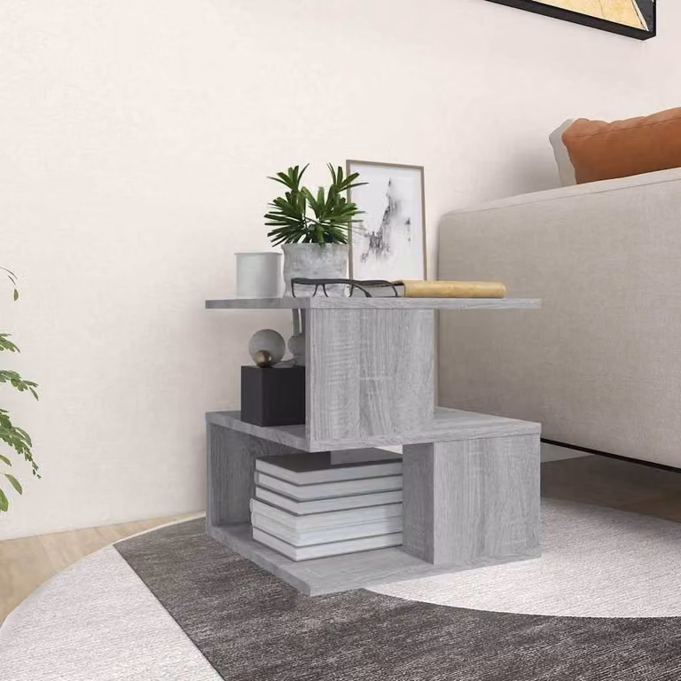 Tavolino Quadrato Moderno vidaXL in Legno Grigio L/P/H: 40 x 40 x 40 cm
