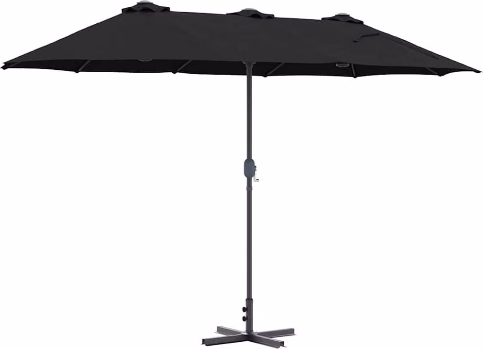Ombrello da giardino Nero 370 x 197 x 239 cm