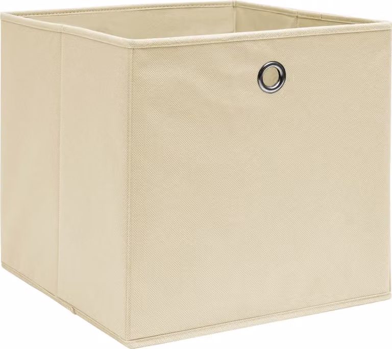 vidaXL Scatole portaoggetti 10 pz. Tessuto non tessuto 28x28x28 cm Crema
