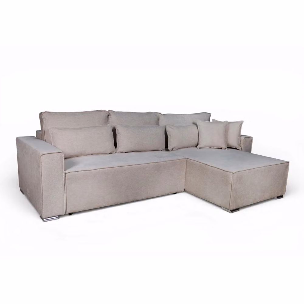 Divano Angolare Emily TEZETA Beige con Letto Easy Open, Contenitore e Penisola Reversibile L/P/H: 265 x 159 x 89 cm – 2