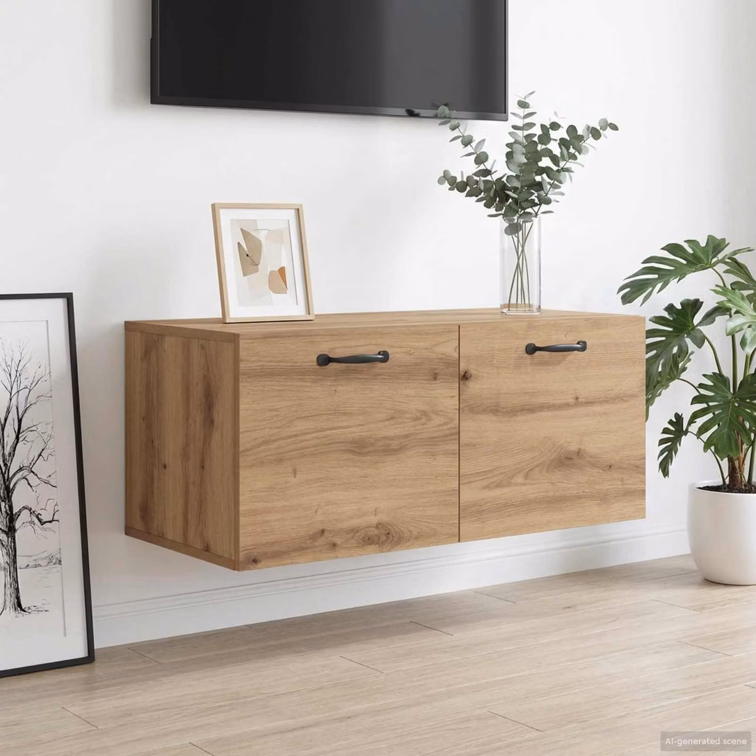 Armadietto a muro moderno vidaXL in rovere marrone con ante a battente L 80 cm x P 36,5 cm x H 35 cm