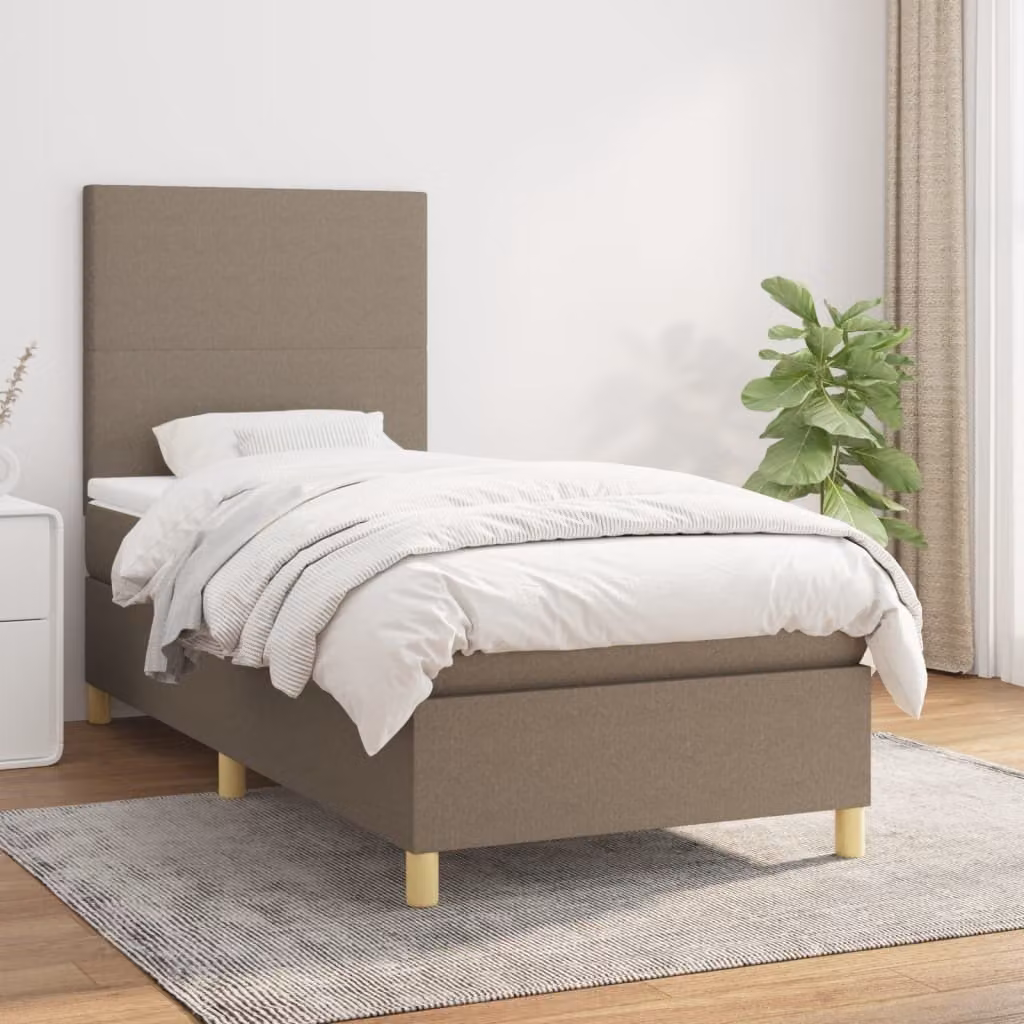 Maison Exclusive - Giroletto a Molle con Materasso Tortora 80x200 cm inTessuto