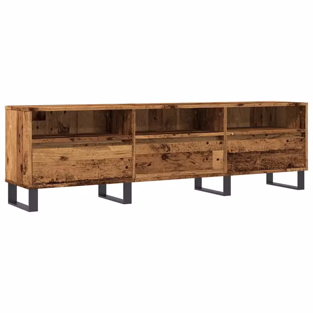 Mobile Porta TV Credenza in Legno e Metallo Stile Industrial Colore Marrone L: 150 cm, P: 30 cm, H: 44,5 cm – 2