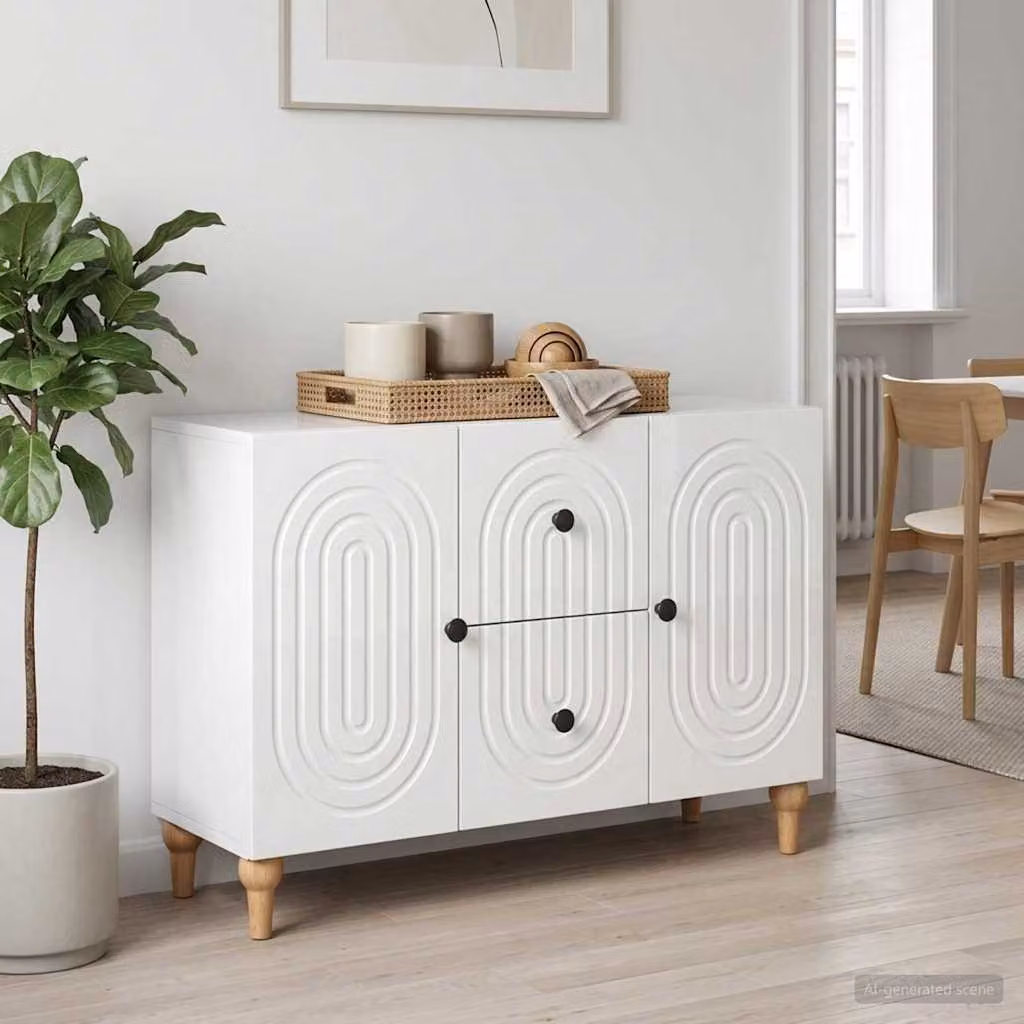 Mobile TV vidaXL Bianco Lucido in Legno MDF L: 89 cm, P: 34,5 cm, H: 60 cm