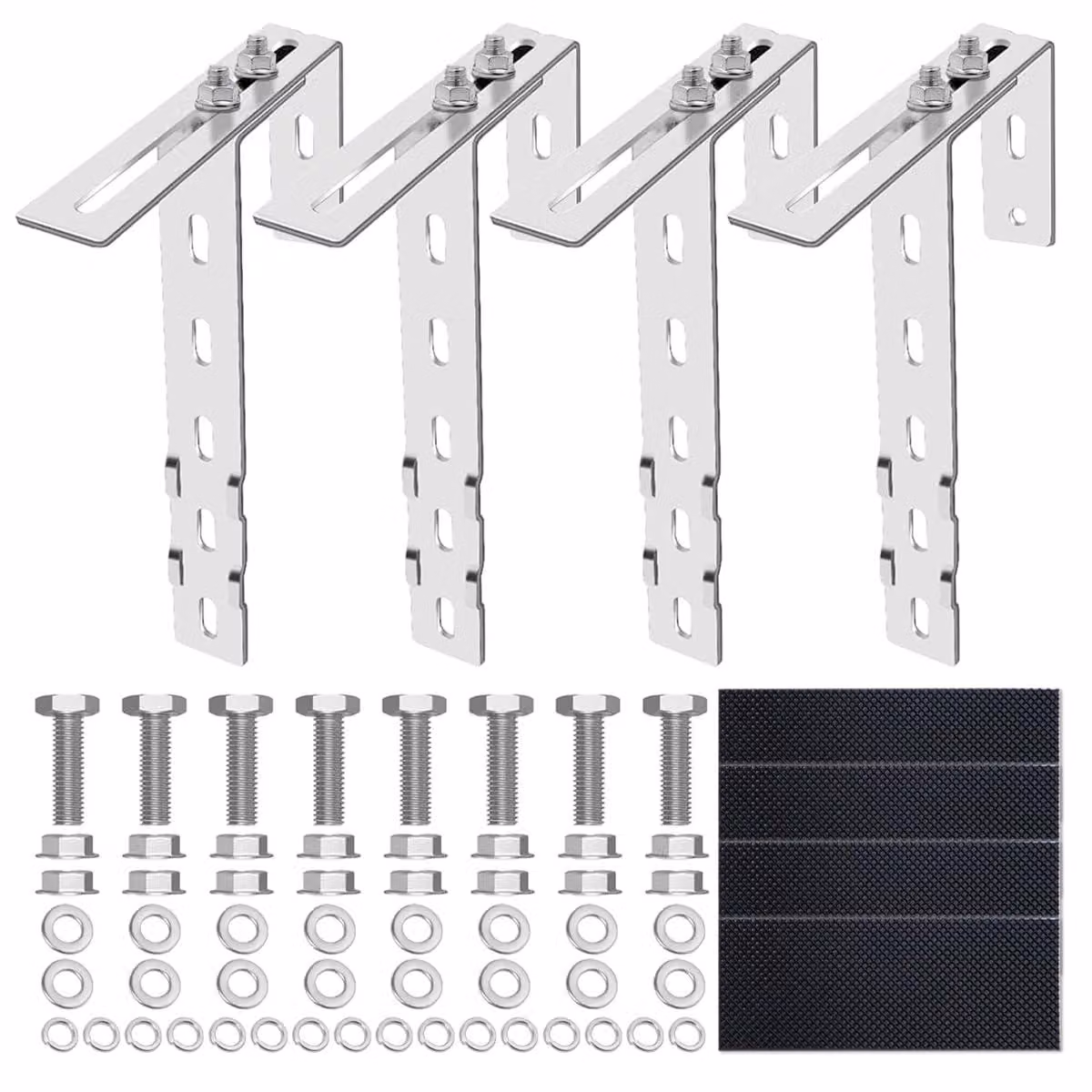 Supporto per pannelli fotovoltaici da balcone, in acciaio inossidabile, regolabile da 6 a 18 cm, 1 set