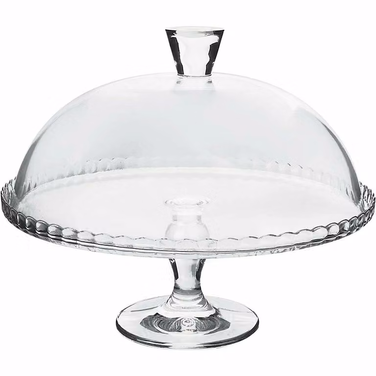 Alzata porta dessert con campana Pasabahce in vetro trasparente, diametro: 32 cm