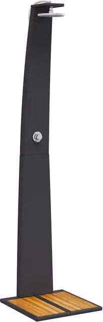 Doccia da Esterno Nera in Polyrattan e Legno di Acacia L: 55 cm, P: 60 cm, H: 224 cm CFW4721646 – 1
