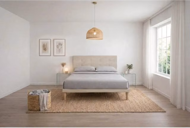Letto imbottito Matrimoniale 160x200 cm Button - Con rete,Microfibra,Sabbia